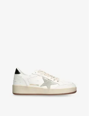 GOLDEN GOOSE Ballstar 2 Leather Low-Top Trainers - EUR 42 / 8 UK MEN in WHITE/COMB – Mens | Trainers | Lace up trainers