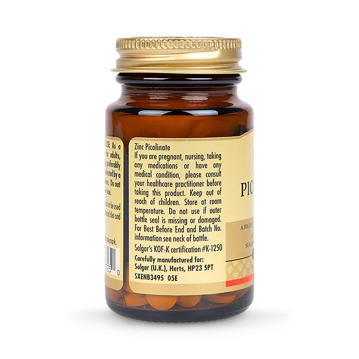 Solgar Zinc Picolinate 22mg 100 Tablets detail 2