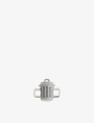 POUBEL Poubelle Rhodium-Plated Sterling-Silver Enamelled Charm