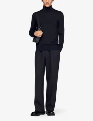 SANDRO Turtleneck fine-knit wool jumper detail 2