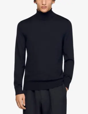 SANDRO Turtleneck fine-knit wool jumper detail 3
