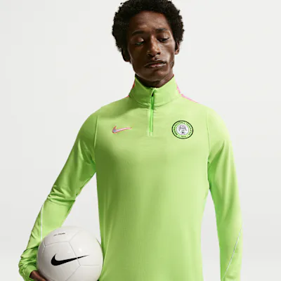Nike Nigeria Strike Men's Nike Dri-FIT Football Drill Top - Electric Green/Hyper Pink/White
