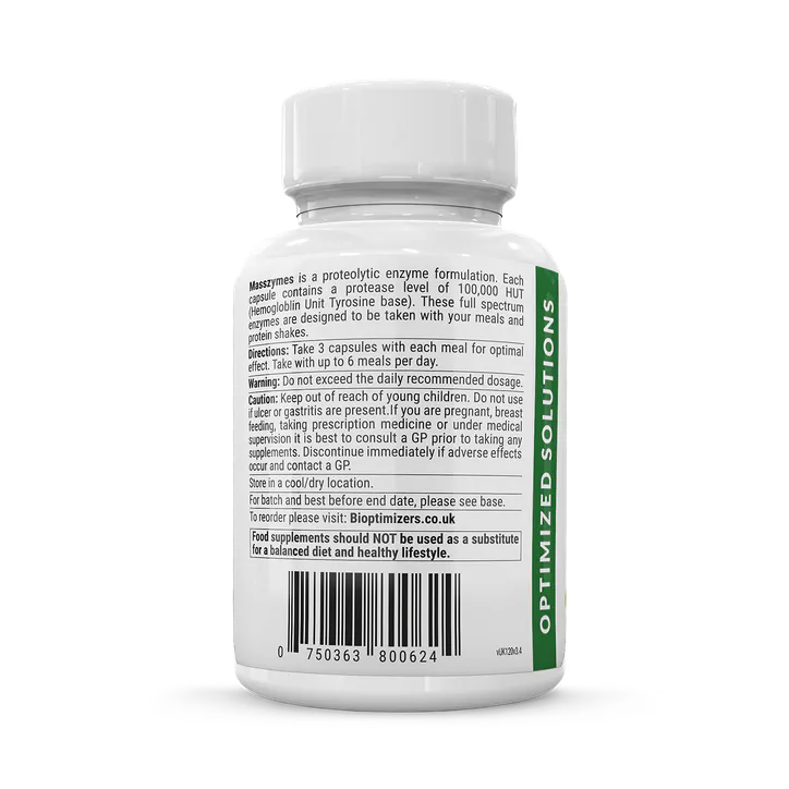 BIOPTIMIZERS Masszymes Digestive Enzymes 250 Capsules, additional product view 2