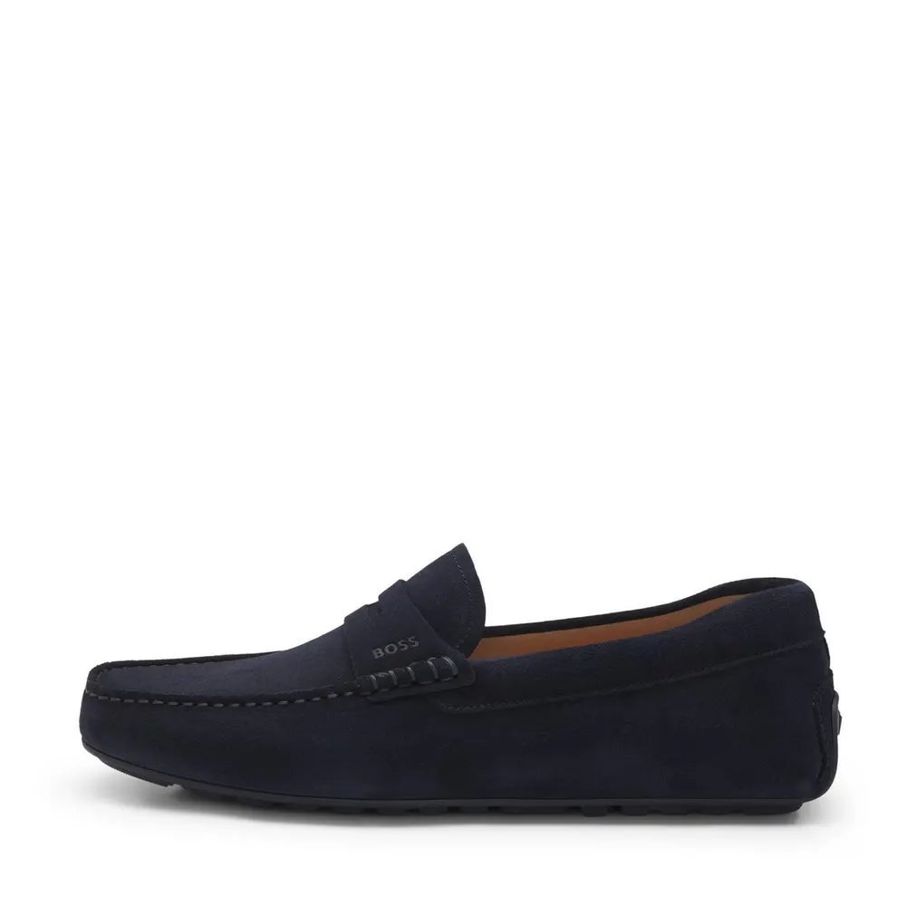 Boss Mens BOSS BLACK Suede Loafers with Debossed Logo Detail detail 2