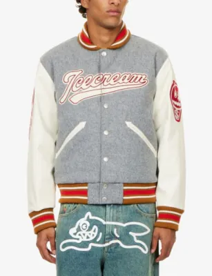 ICECREAM Waitress Varsity Brand-Patch Woven Jacket detail 3