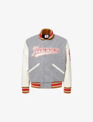 ICECREAM Waitress Varsity Brand-Patch Woven Jacket