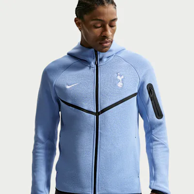 Nike Tottenham Hotspur Tech Fleece Windrunner Men's Nike Football Full-Zip Hoodie - Light Blue/White