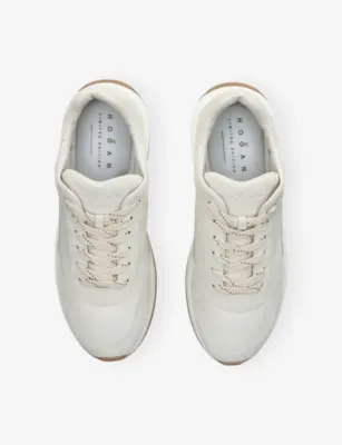 HOGAN Allacciato Suede and Leather Trainers - EUR 40.5 / 6.5 UK MEN in GREY/OTHER, additional product view 2