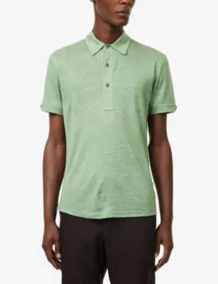 ORLEBAR BROWN Sebastian Short-Sleeve Linen Polo Shirt detail 3