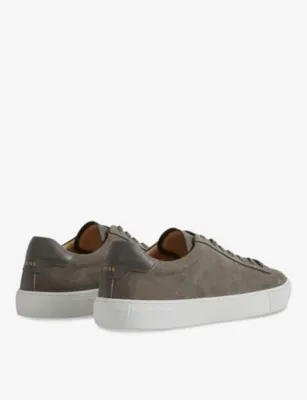 REISS Finley logo-embossed leather low-top trainers - EUR 42 / 8 UK MEN in GREY, additional product view 3