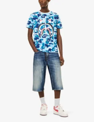 A BATHING APE ABC Camo Shark Graphic Cotton-Jersey T-Shirt detail 2