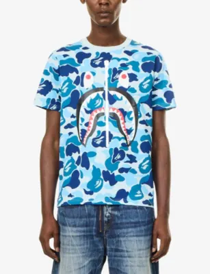 A BATHING APE ABC Camo Shark Graphic Cotton-Jersey T-Shirt detail 3