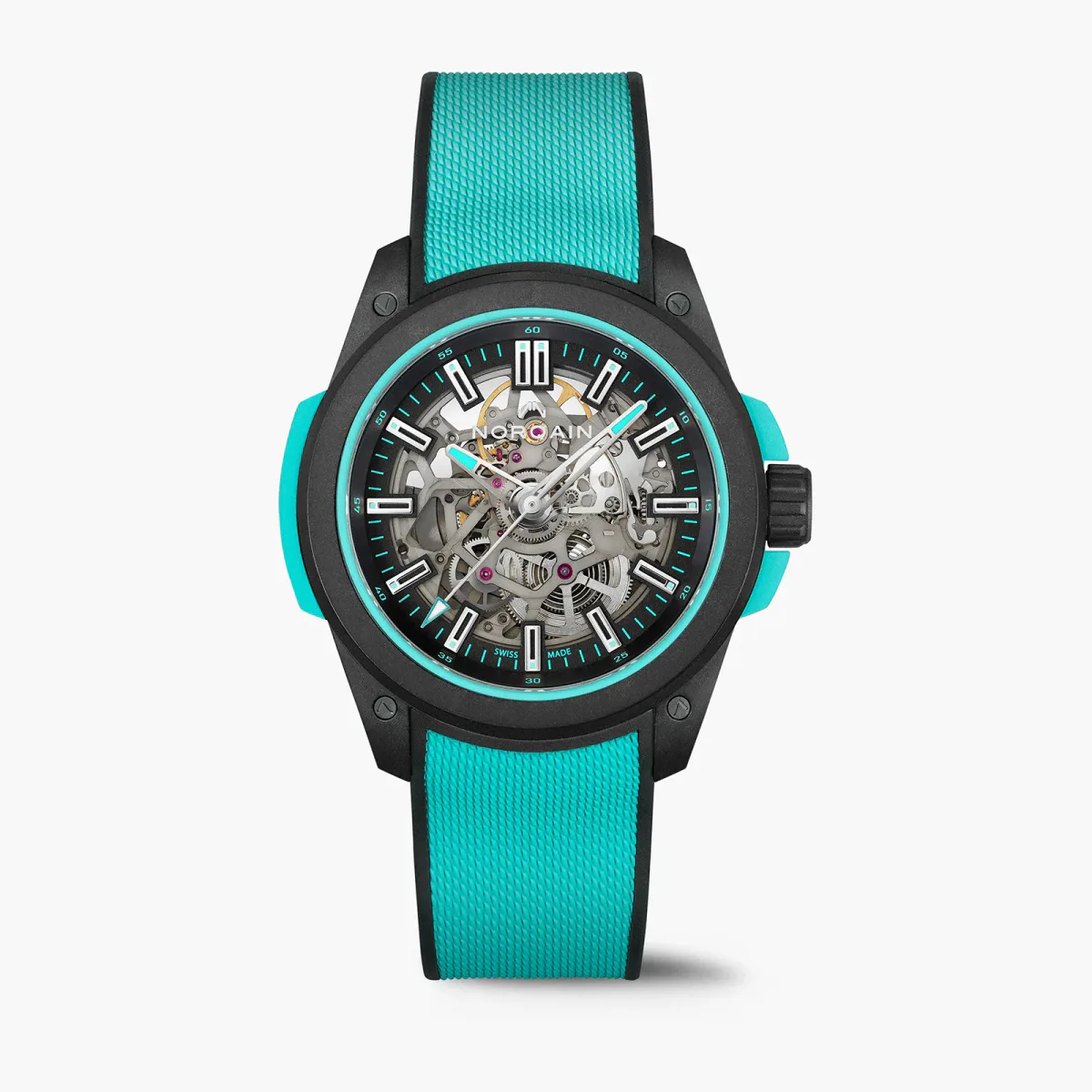 NORQAIN Wild ONE Skeleton Turquoise 42mm