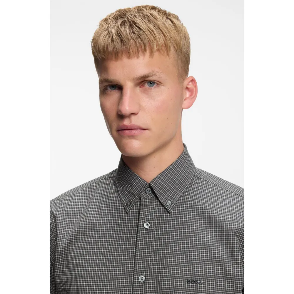 Boss Men's Check Long-Sleeve Crew-Neck Jumper detail 2