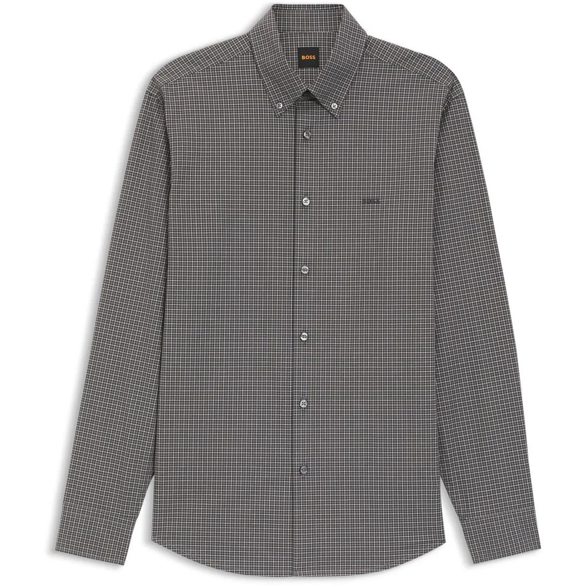 Boss Men's Check Long-Sleeve Crew-Neck Jumper