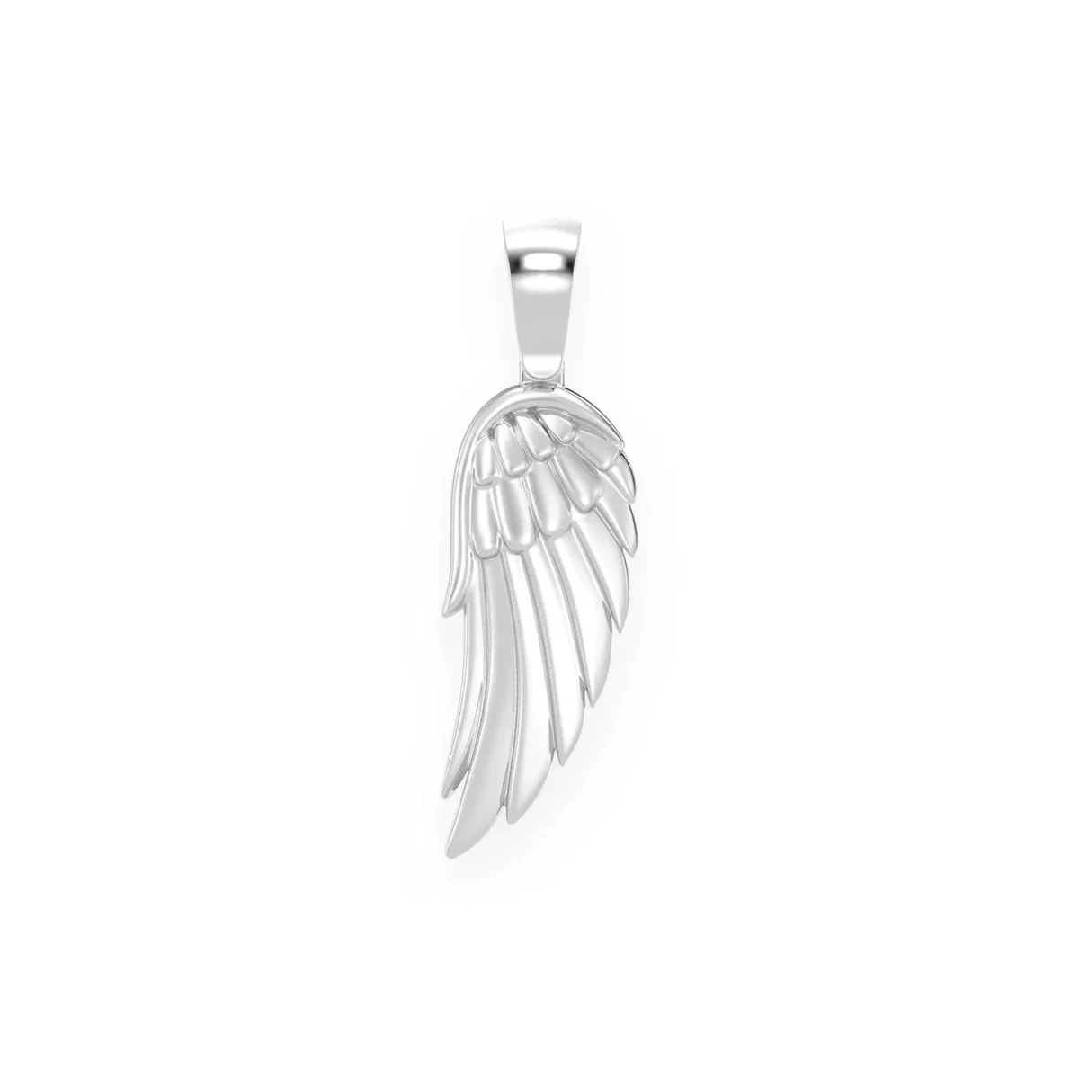 For Him Angel Wing Feather Diamond Pendant in Plain / White Gold – Pendant