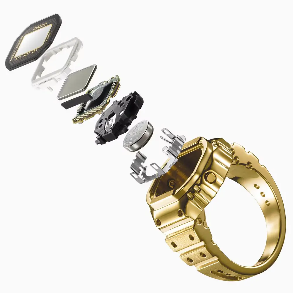 G Shock Ring Stainless Steel Digital Watch in Gold, additional product view 3
