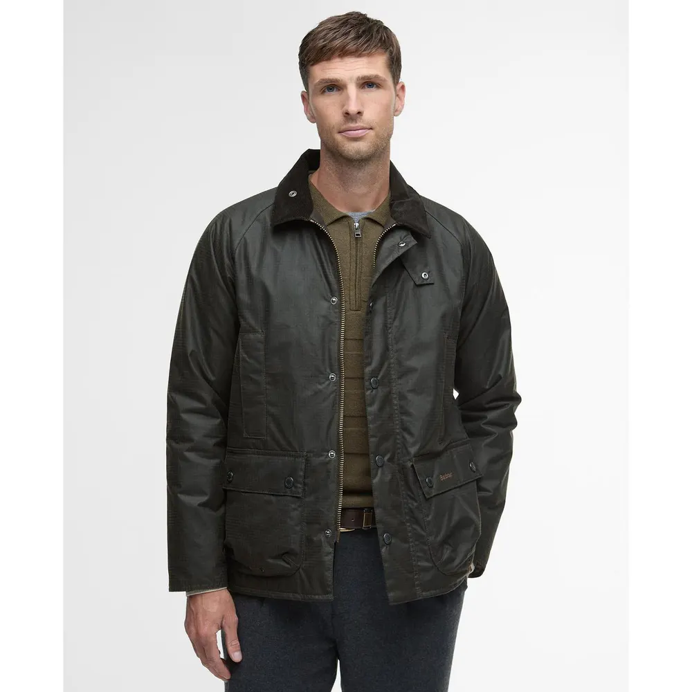Barbour Mens Modern Beaufort Waxed Jacket detail 2