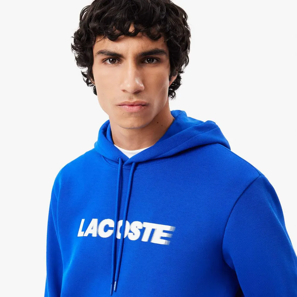 Lacoste Piqu¿ Hoodie in Blue, additional product view 3