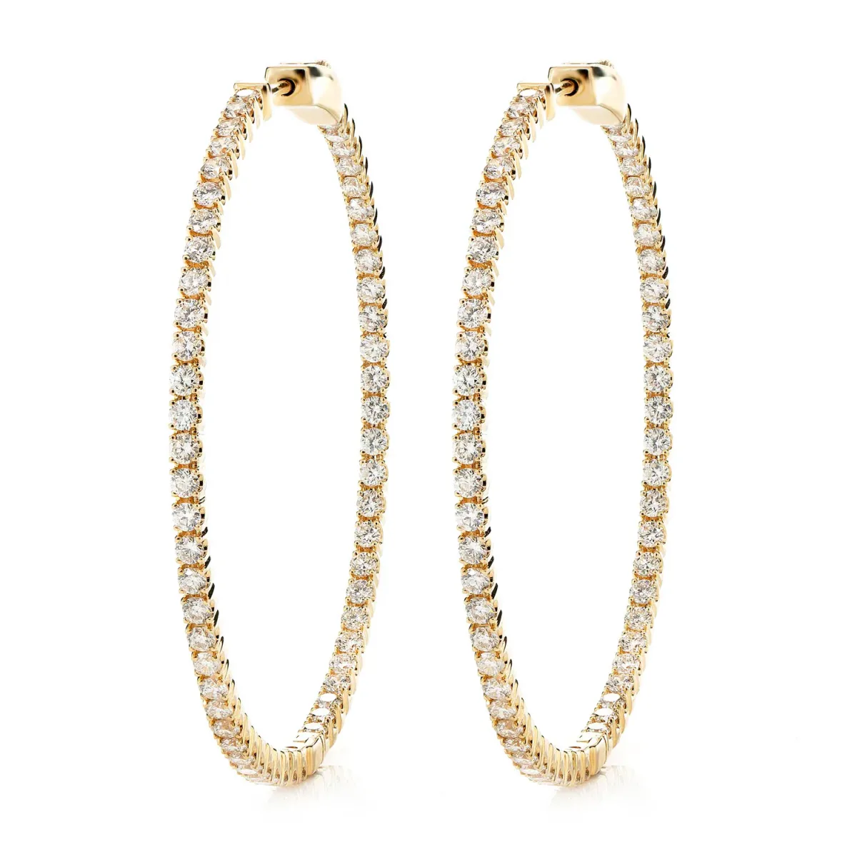 For Him Large Diamond Inside Outside Hoop Earrings in Rose Gold / Lab Grown Diamond – Earring