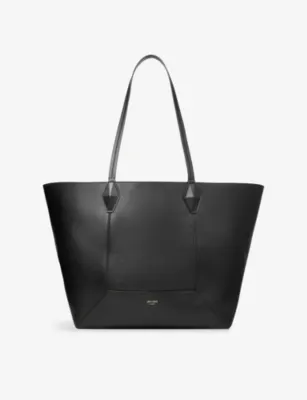 JIMMY CHOO Diamond logo-embossed medium leather tote bag