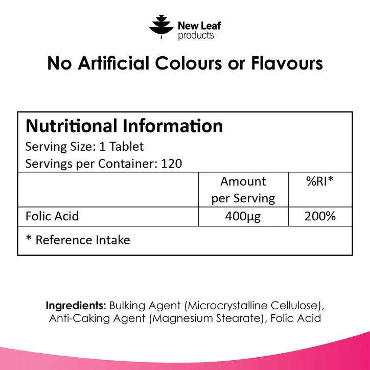 New Leaf Products Folic Acid Prenatal Vitamins Tablets 120 tablets detail 3