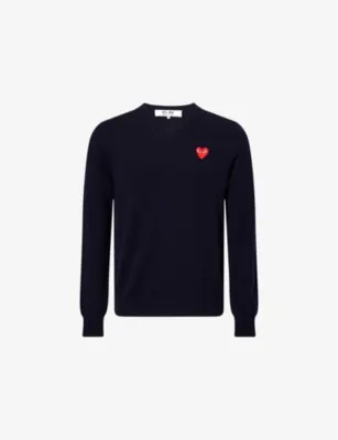 COMME DES GARCONS PLAY Embroidered-Logo Wool Jumper