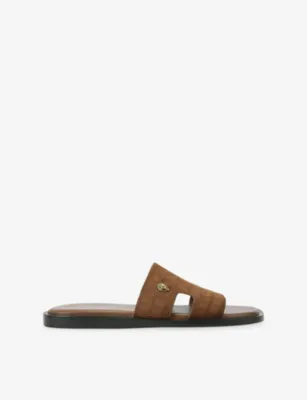 KURT GEIGER LONDON Bond Flat Leather Slides - EUR 45 / 11 UK MEN in TAN – Mens | Sandals | Sliders & flip flops
