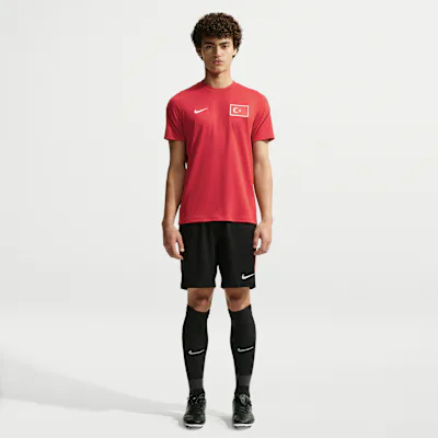 Nike Turkey 2026 Strike Short Men's Nike Dri-FIT Football Shorts - Black/Sport Red/White