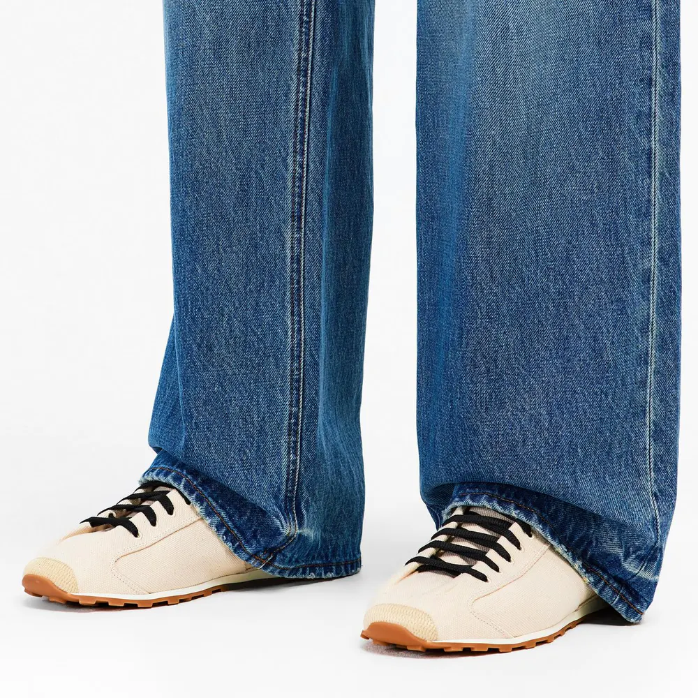 Jacquemus Mens Tennis Trainers in Beige, additional product view 3