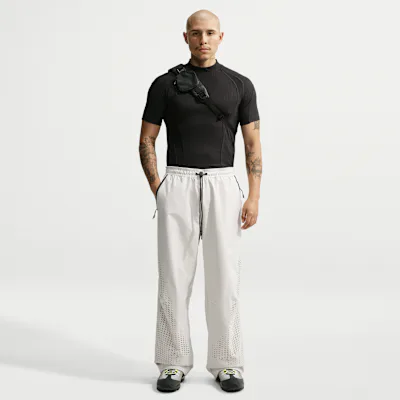 Nike Tech Men's Dri-FIT Shori Knit Open-Hem Trousers - Light Bone/Black