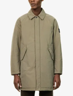 STONE ISLAND Micro Twill Longline Padded Coat in MILITARY GREEN, additional product view 3