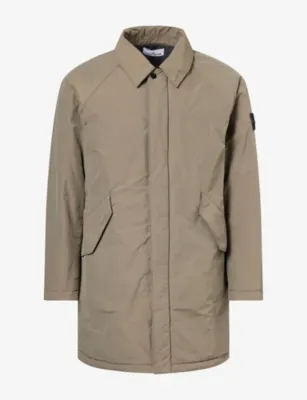 STONE ISLAND Micro Twill Longline Padded Coat in MILITARY GREEN – Mens | Coats & jackets | Macs & Trenches