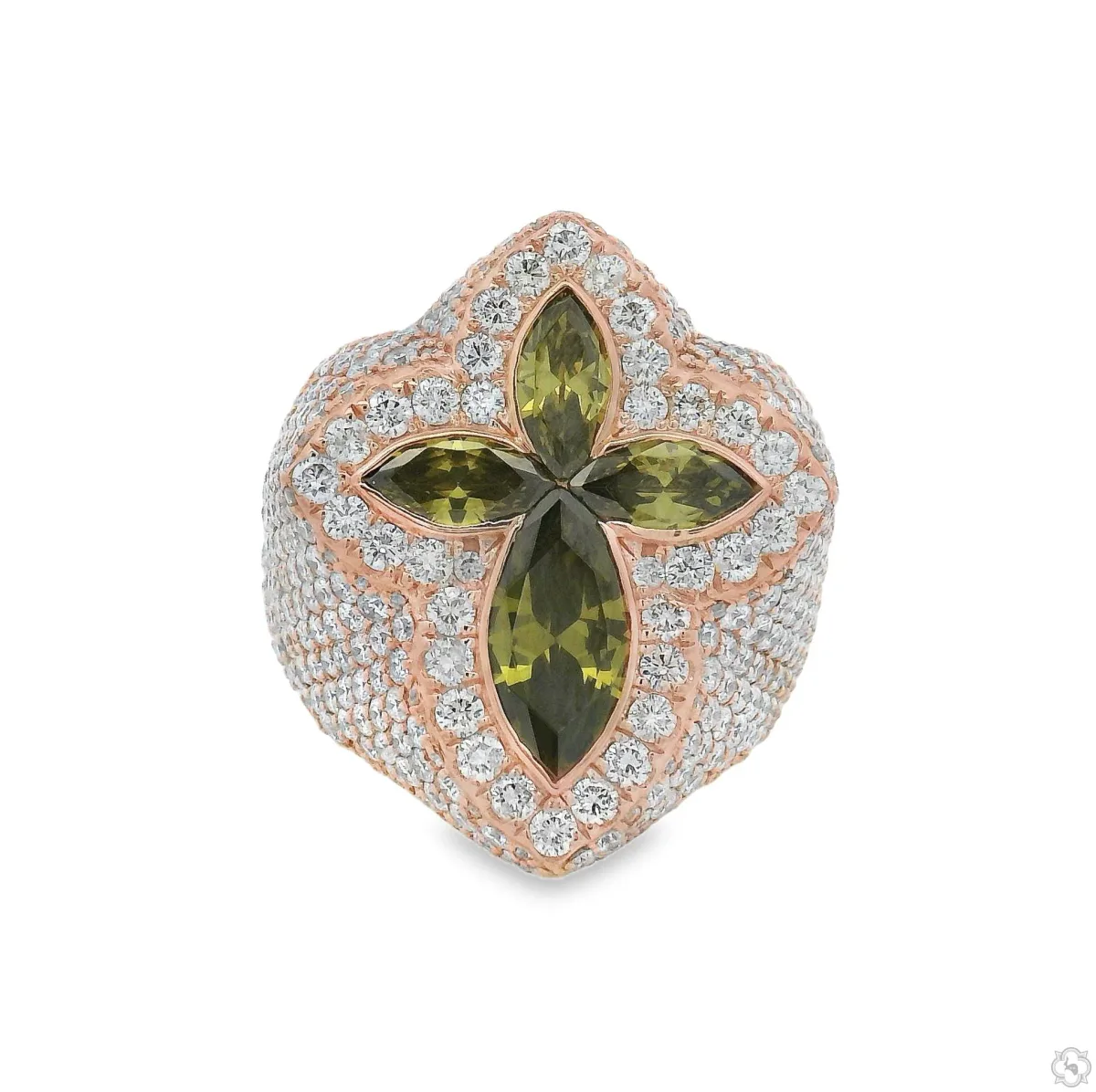 MICKY - ICEBERG Iceberg Green Quartz Crystals Diamond Ring 70369 in Rose / 10 – Ring