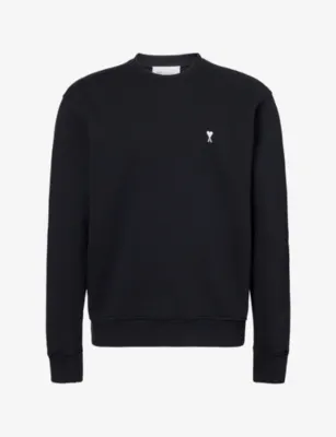 AMI PARIS ADC Logo-Embroidered Cotton-Jersey Sweatshir