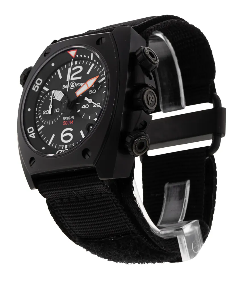 Bell and Ross BR02-94 Chronograph Carbon — 2008 — Very good in Black Baton, additional product view 2