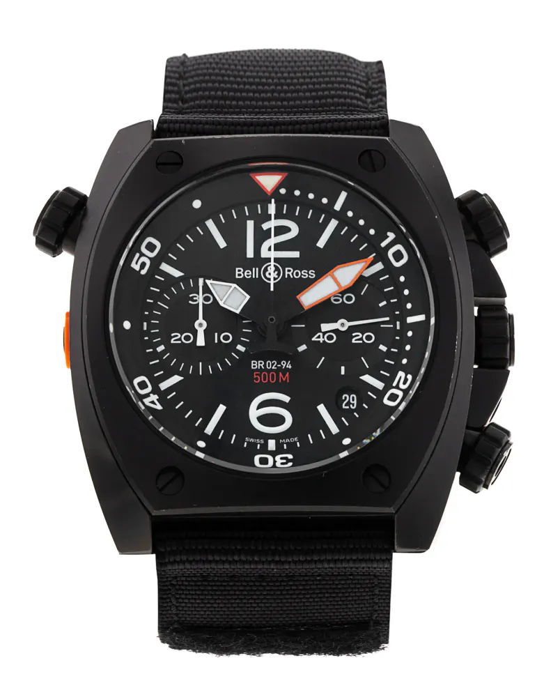 Bell and Ross BR02-94 Chronograph Carbon — 2008 — Very good in Black Baton – Pre-owned watches
