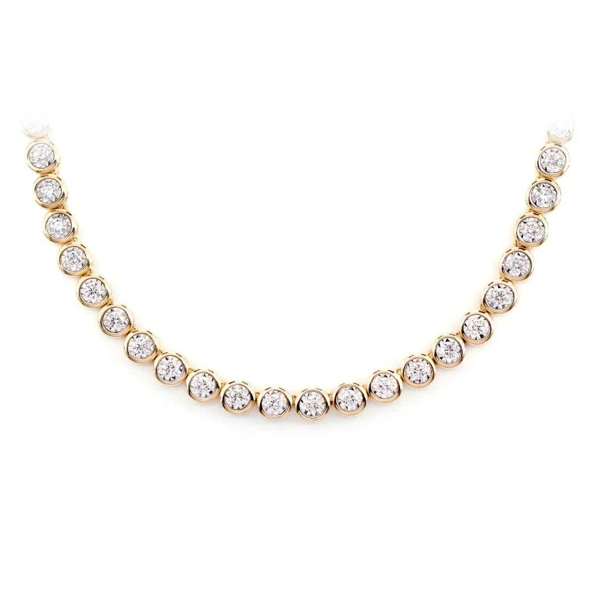 For Him Bezel Miracle Set Diamond Tennis Necklace