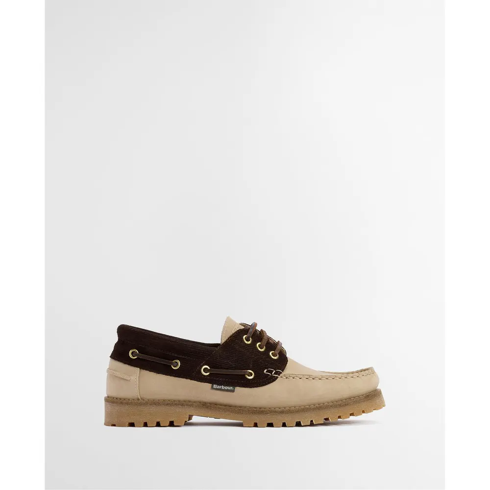 Barbour Mens Re-Engineered Deck Boat Shoes in BE34 Sand/Brown – Footwear