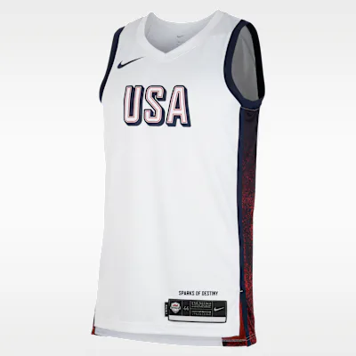 Nike USAB Limited Home Men's Nike Basketball Jersey - White/Sport Red/Obsidian