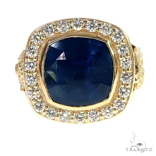 RINA - For Him CUSTOM Blue Sapphire Diamond Ring 67207 in Rose Gold / 10 – Ring