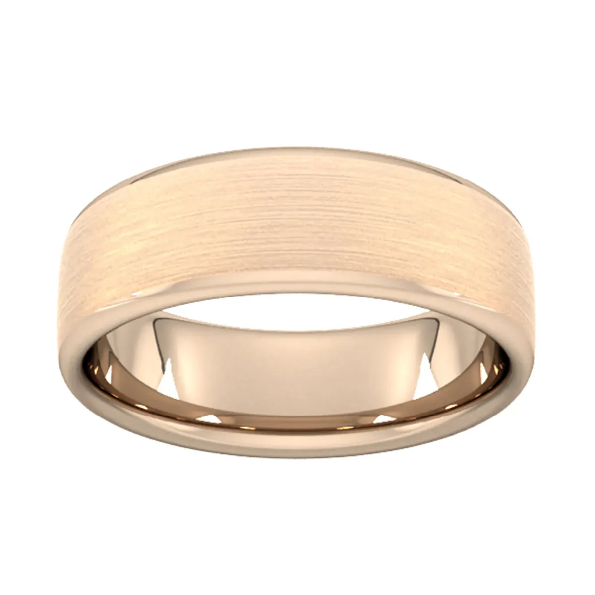 For Him 7mm Slight Court Extra Heavy Matt Finished Wedding Ring In 18 Carat Yellow Gold