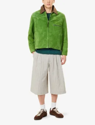 FOUND Western Barn Leather Jacket in MOSSY GREEN, additional product view 2