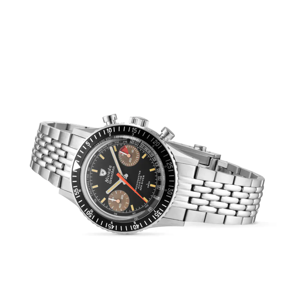 Nivada Grenchen Chronomaster Orange Boy 38mm Mens Watch Black in Black, additional product view 2