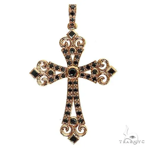 RINA - For Him FACTORY Black Diamond Celestial Cross Pendant 68860 in Rose Gold – Pendant