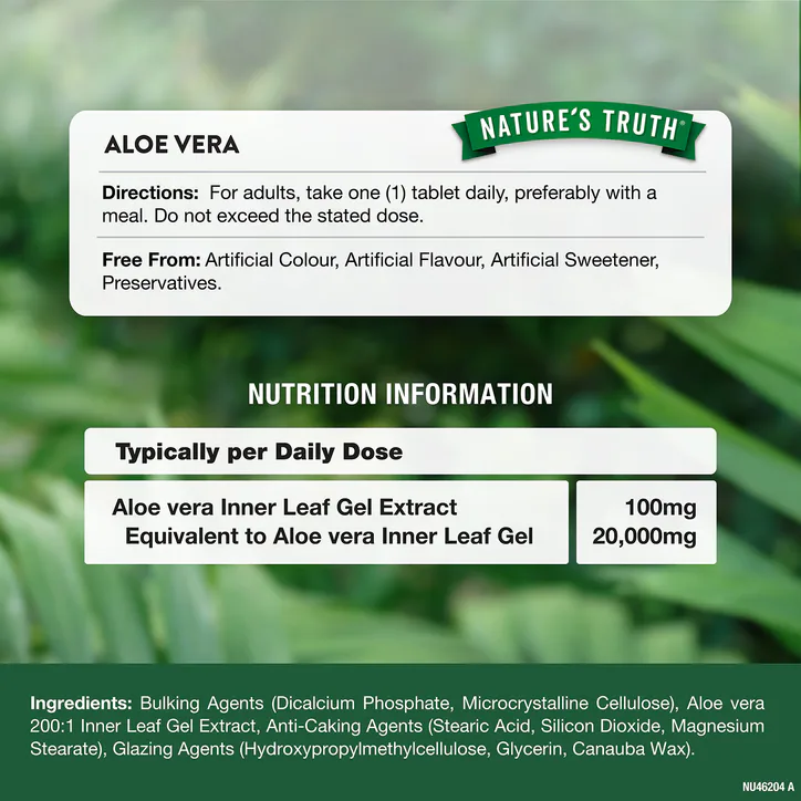 Nature's Truth Aloe Vera 20,000mg 60 Tablets detail 3