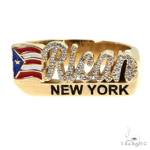 RINA - For Him CUSTOM Custom Made New York Rican Diamond Ring 68641 in Rose Gold / 10 – Ring