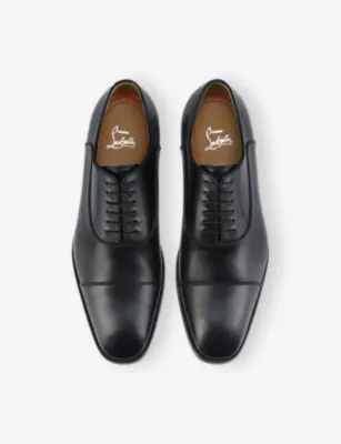 CHRISTIAN LOUBOUTIN Greggory Leather Oxford Shoes - 5.5 in BLACK, additional product view 3