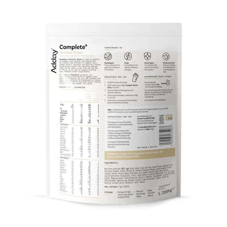 Adday Complete+ Shake Vanilla 1.28 Kg detail 2