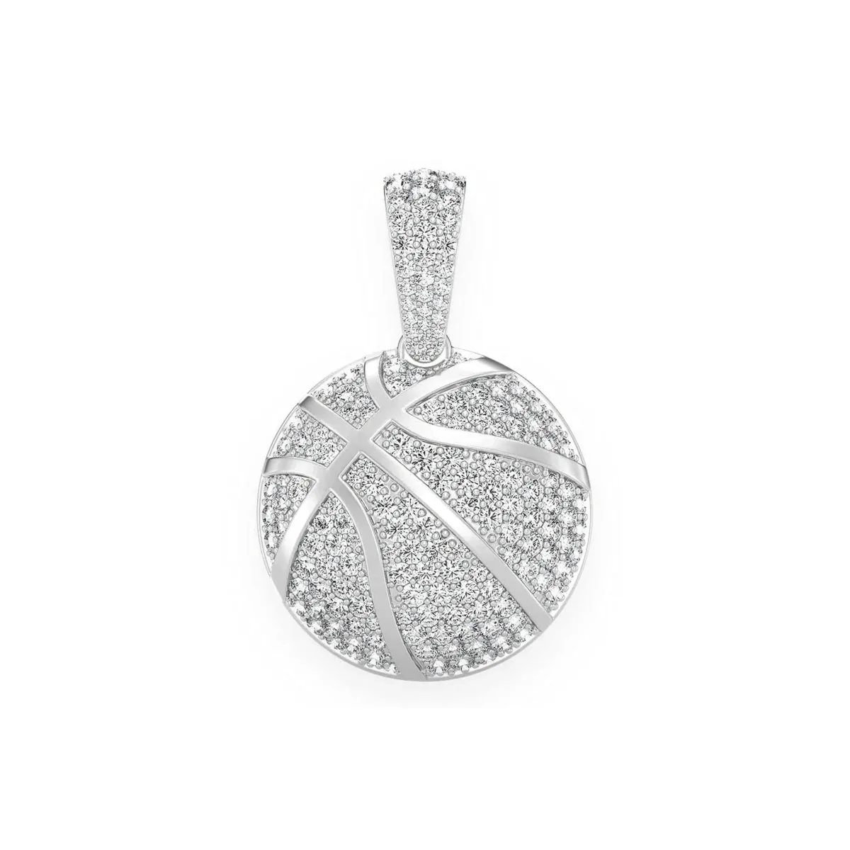 For Him Basketball Diamond Pendant in 2.00ctw / White Gold / Natural Diamond – Pendant